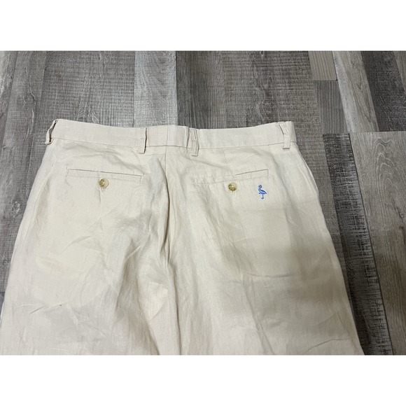 TailorByrd Collection‎ Linen Pants Mens 36x31 Straight Beige Beach Casual Chino - Picture 5 of 8